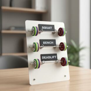 健身三大项记录板杠铃模型展示架力举摆件