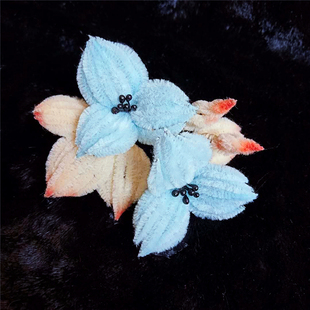 古风新娘汉服仿绒花头饰簪子仿非遗舞台戏曲表演三叶梅发饰