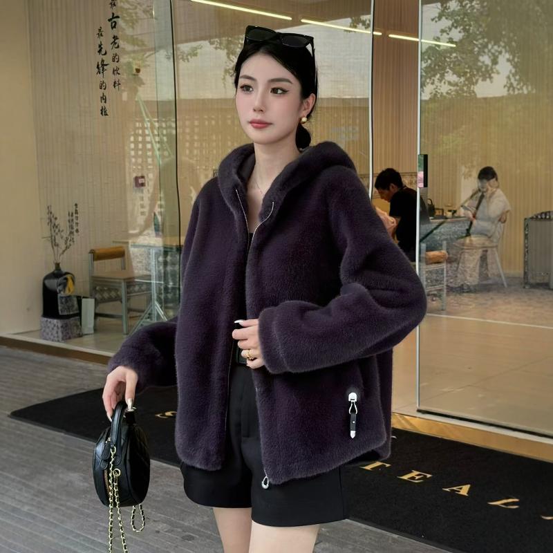 海宁皮草外套新款冬季环保貂皮加厚爆款妈妈装皮毛一体环保皮草