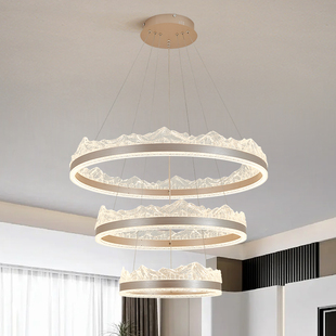 创意圆环吊灯客厅卧室餐厅饭厅灯艺术灯现代3圈别墅大厅主灯金山