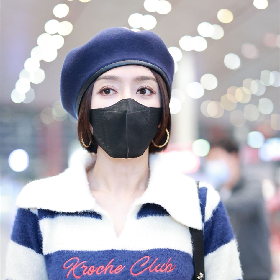 羊毛呢贝雷帽出游女秋冬秦岚同款