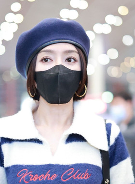 羊毛呢贝雷帽出游女秋冬秦岚同款