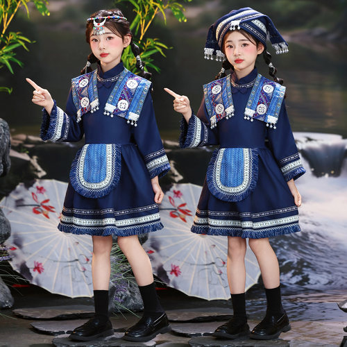 广西壮族三月三女童民族演出服