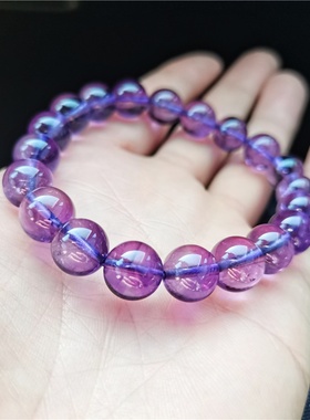 天然紫水晶净体女款手链单圈