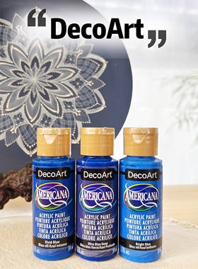深蓝色美国DecoArt原装进口多用哑光石膏手绘丙烯DA颜料