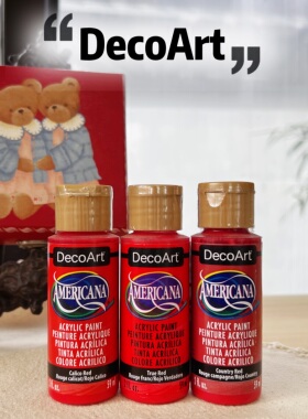 红色系美国DecoArt原装进口多用哑光石膏手绘丙烯DA颜料