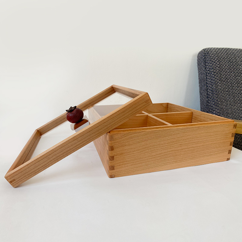 樱桃木过年零食干果盘糖果盒