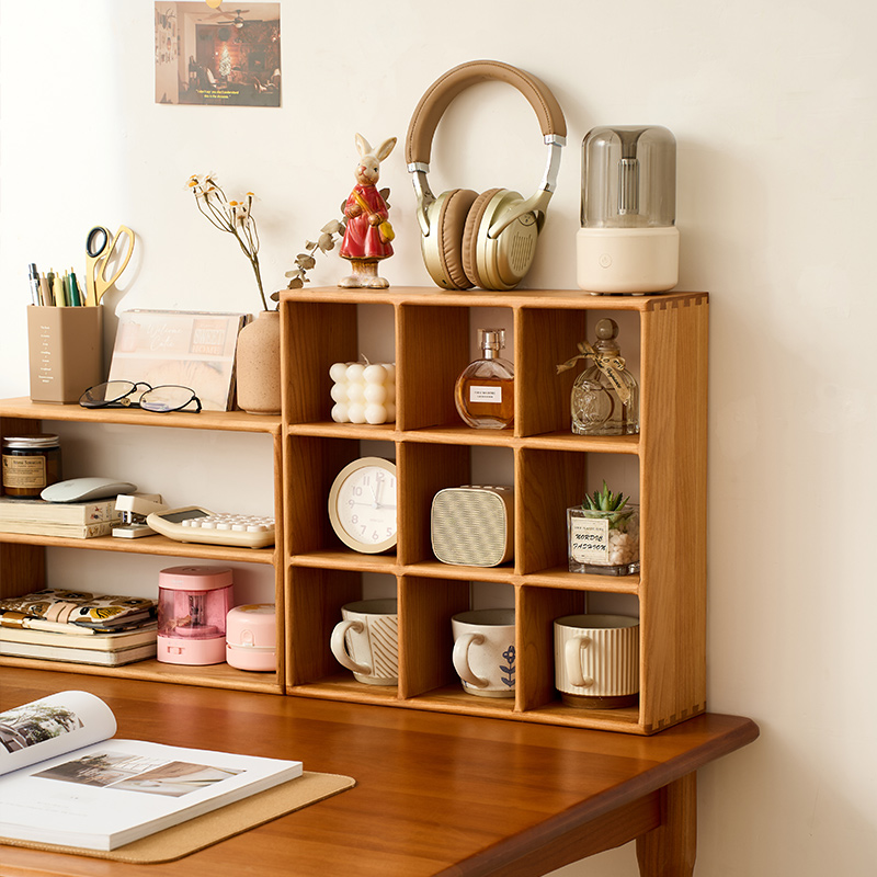 樱桃木盲盒手办收纳展示架