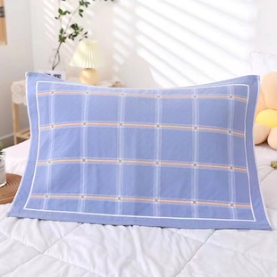 学校精梳棉枕巾全棉格子大尺寸52*78枕头巾建斌1090柔软耐脏枕巾