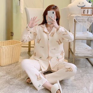 秋冬季孕妇睡衣怀孕期冬天空气棉月子服春秋纯棉产后哺乳款家居服