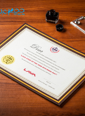 布谷鸟纸质荣誉证书相框A4照片框比赛毕业颁奖聘书授权书培训结业获奖内芯纸封套外壳企业宣传荣誉墙展示框