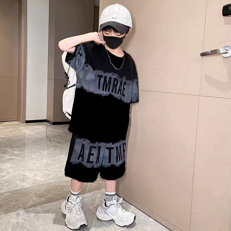 男童夏装套装2025新款短袖运动洋气中大儿童夏季男孩痞帅气时髦潮