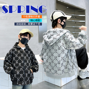 男童春装连帽卫衣2026新款儿童装春季上衣中大童春秋款帅气男孩潮