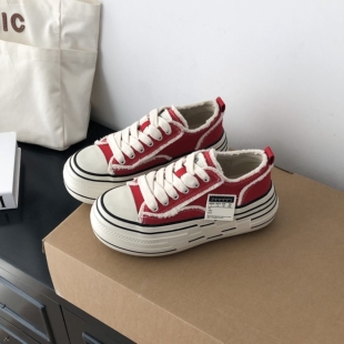 韩版 新款 女2026春季 潮 增高时尚 板鞋 百搭休闲运动鞋 真皮厚底帆布鞋