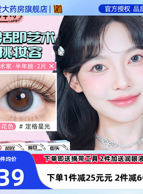 拉拜诗LaPeche大艺术家美瞳女半年抛盒2片隐形近视眼镜小直径SK