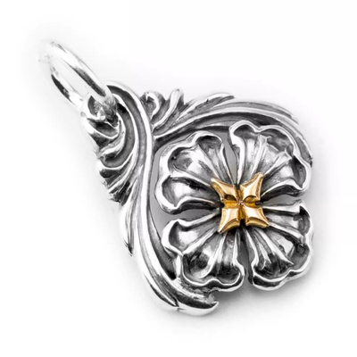 Horizon Blue送人礼物私人定制蓝色地平线素银唐草花吊坠—日本