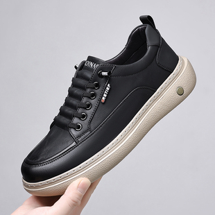 新款 板鞋 黑色舒适透气户外运动复古鞋 男士 百搭潮鞋 春季 白鞋 休闲鞋