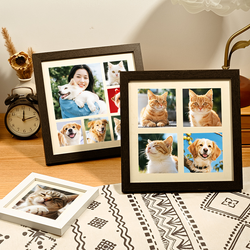 九宫格相框摆台洗照片定制diy拼图宠物猫狗拍立得打印纪念册挂墙