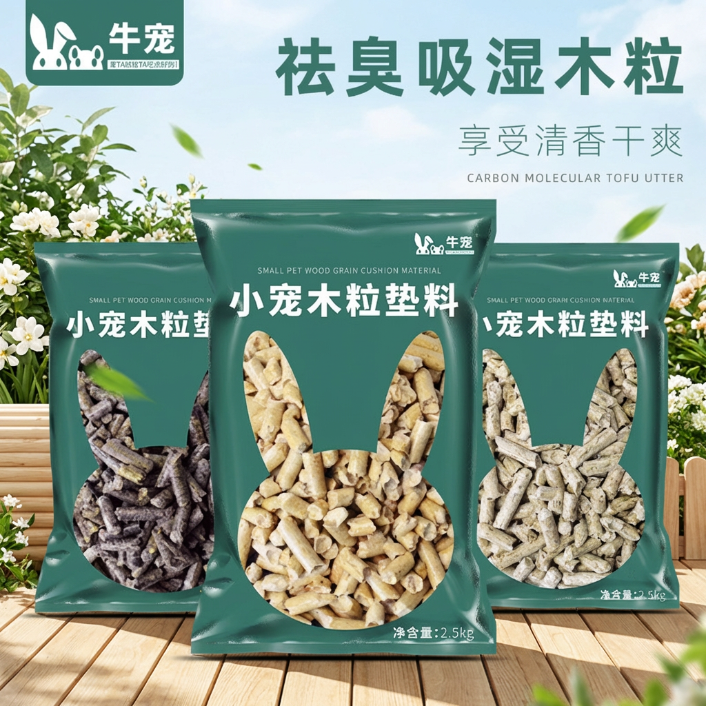 兔子除臭木粒兔兔龙猫豚鼠吸水宠物垫料除尿砂代木屑垫材厕所用品