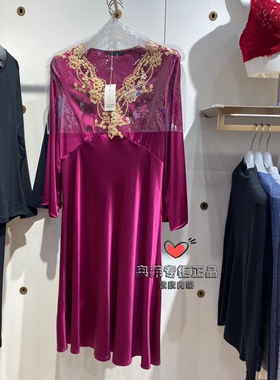 爱慕高端LACLOVER LC44US2 兰卡文中袖睡裙女士真丝睡衣性感 4900