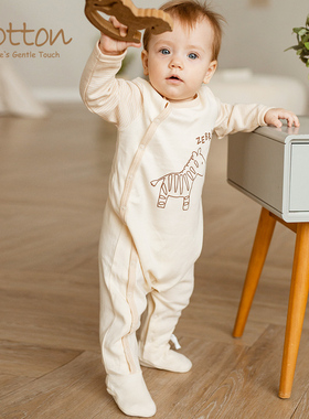 宝宝包屁衣婴儿连体衣包脚彩棉新生儿连袜衣服秋冬哈衣全棉爬爬服