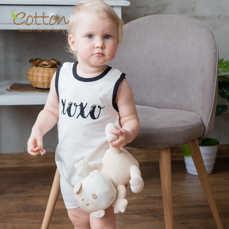 背带连体衣新生儿夏装有机棉婴儿衣服宝宝纯棉爬服夏季薄款外出服