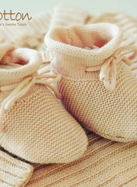 eotton婴儿脚套针织新生儿鞋袜刚出生宝宝软底鞋手工编织毛线袜子