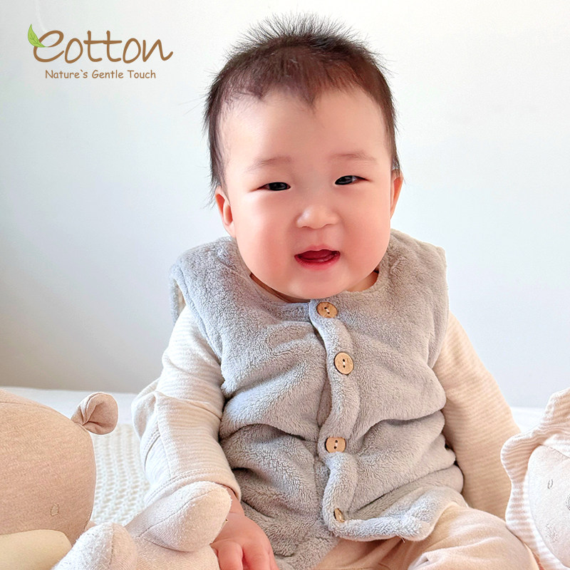 婴儿春秋背心加厚儿童马夹保暖护胸宝宝棉袄马甲珊瑚绒新生儿坎肩