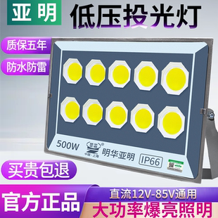 亚明LED投光灯低压12V24V36V户外防水交直流船用电瓶摆地摊夜市灯