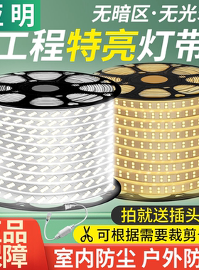 亚明220v高压灯带led灯条家用客厅超亮外墙商用室外户外庭院防水