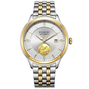 罗西尼18K金商务精钢男5781自动机械女石英机芯日历5782情侣手表