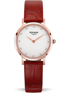 宝舵手表99080防水女表时尚潮流简约学生2针石英机芯表超薄真皮带