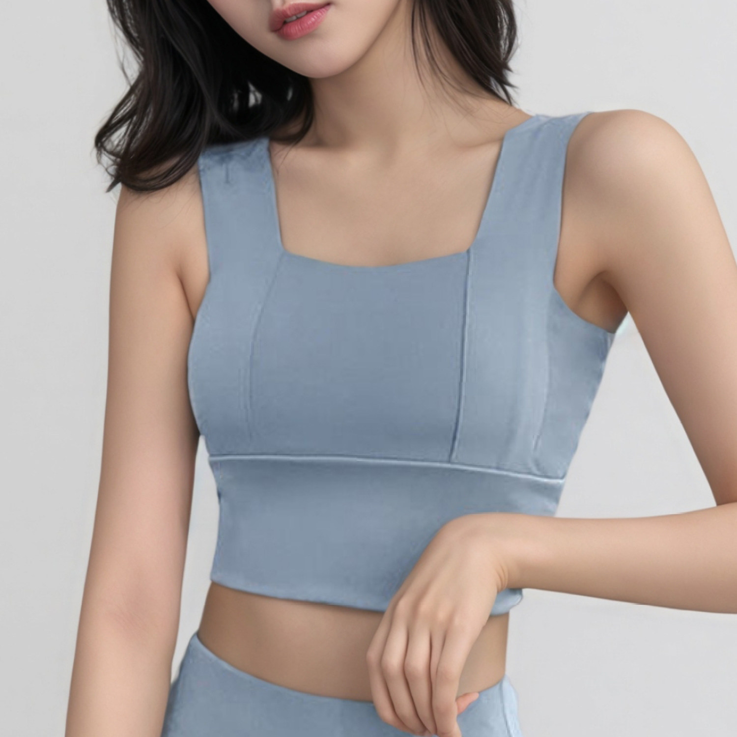 无钢圈全包裹防震运动文胸女固定杯收副乳背心式美背健身瑜伽内衣
