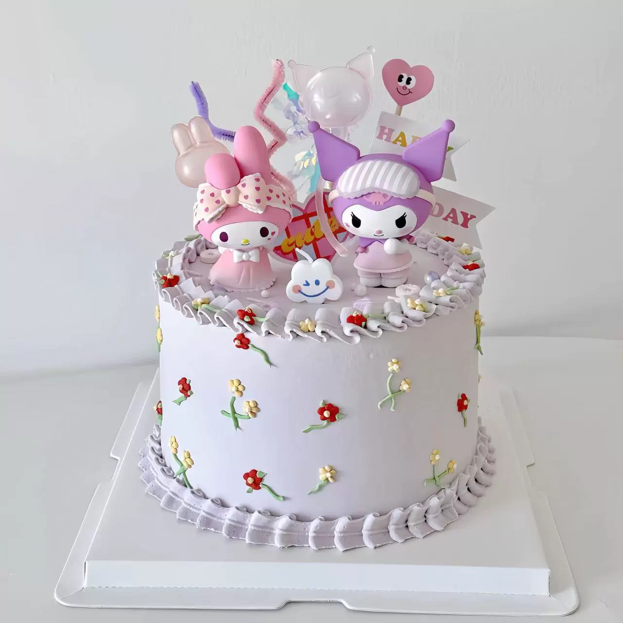 儿童生日派对三丽鸥公仔插件睡衣甜心库洛米美乐蒂蛋糕装饰摆件