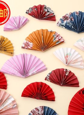 扇子新中式兰亭序古诗书法折扇蛋糕甜品烘焙装饰插件生日成品折扇