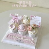 38女神节纸杯蛋糕装 复古女王节快乐卡片插牌节日插件 饰简约欧式