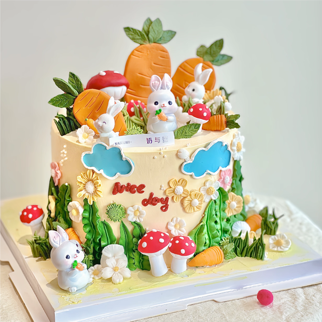 网红森系兔宝宝周岁生日蛋糕装饰可爱小兔子胡萝卜小房子竹筐摆件,节庆用品/礼品,节日装扮用品,淘宝优惠券,粉丝福利购,淘宝优惠卷