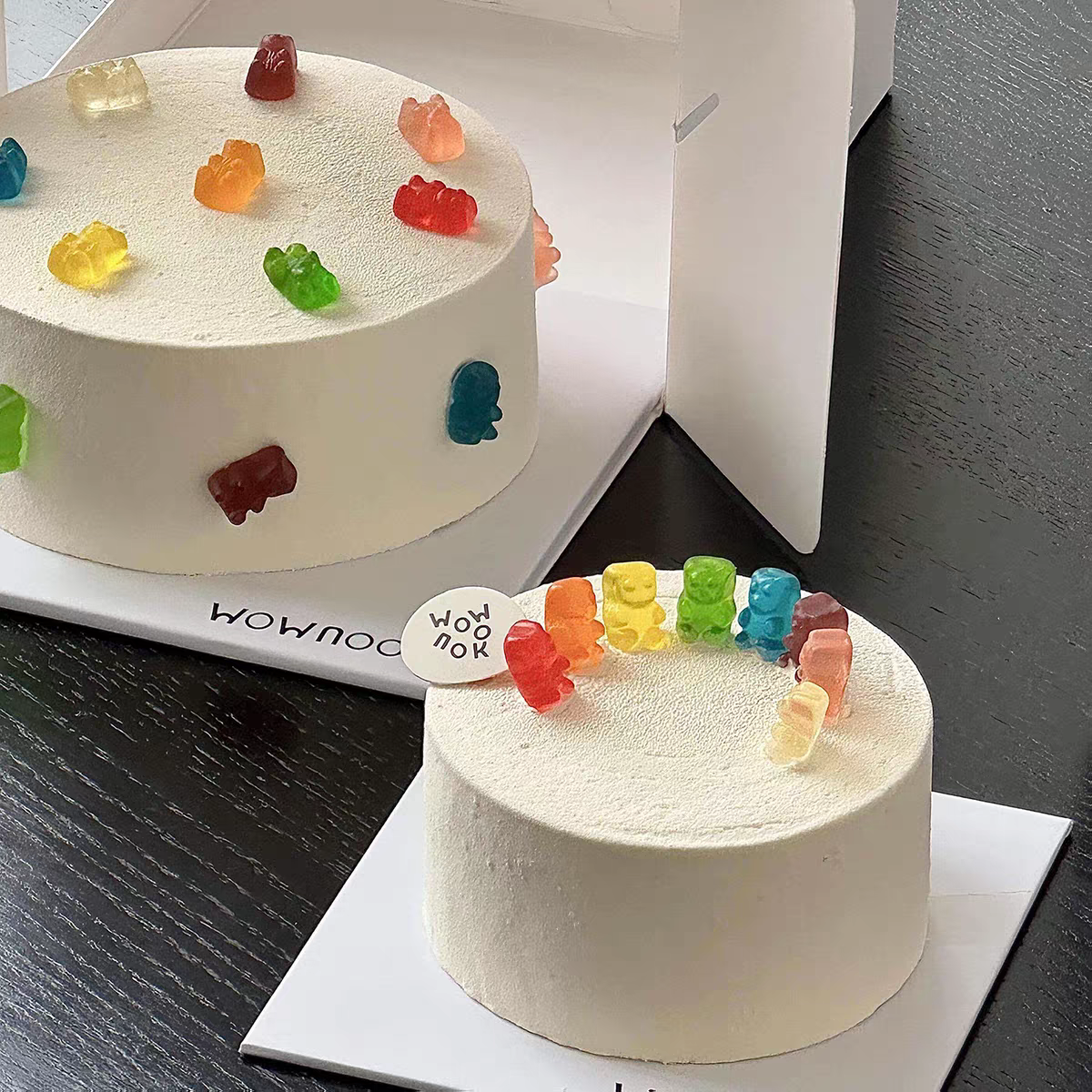 Trolli七彩熊软皮糖儿童节小熊糖生日烘焙彩色果汁糖蛋糕装饰摆件