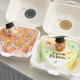 ins风韩系博士帽插件烘焙蛋糕装饰 简约纸质小帽子学生毕业学士帽