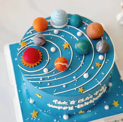 宇航员星星儿童宝宝星空男生太阳系宇宙星球生日蛋糕装饰摆件