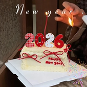 饰亚克力插牌多巴胺数字除夕2020插件款 网红款 2026新年跨年蛋糕装