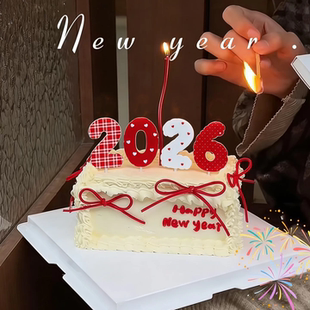 网红款2026新年跨年蛋糕装饰亚克力插牌多巴胺数字除夕2020插件款