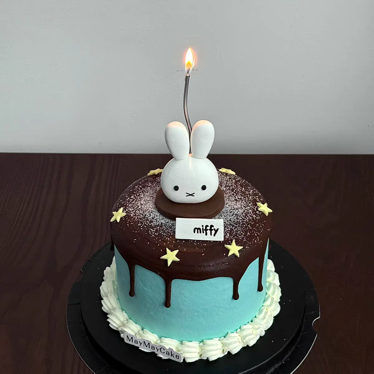 网红米菲兔子薄巧蝴蝶结星星五角星曲线蜡烛蜡烛插件蛋糕装饰摆件