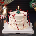 2026圣诞节蛋糕装饰红色蝴蝶结节日甜品烘焙星星圣诞树蜡烛插件