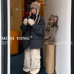MONI 格子立领棉服外套(厚款)