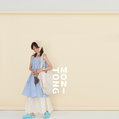 MONI 立体手工订花吊带裙/刺绣花朵阔腿裤