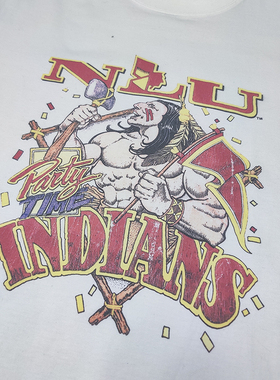 重磅indian印第安人头像西部美式复古短袖男T恤半袖衫RRL风男T恤