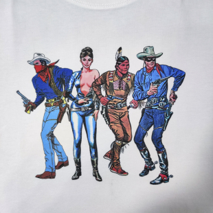 T恤印第安短袖 美式 复古西部牛仔cowboy印花男修身 短袖 tee日系短袖