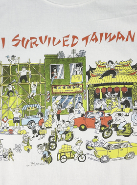 90S在台湾生存功夫 I Survived TAIWAN恶搞街头城市观光男短袖T恤