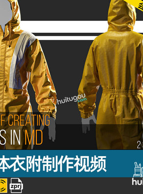 MD衣服CLO3D连体衣套装ZPRJ格式服装打版设计素材文件附演示教程